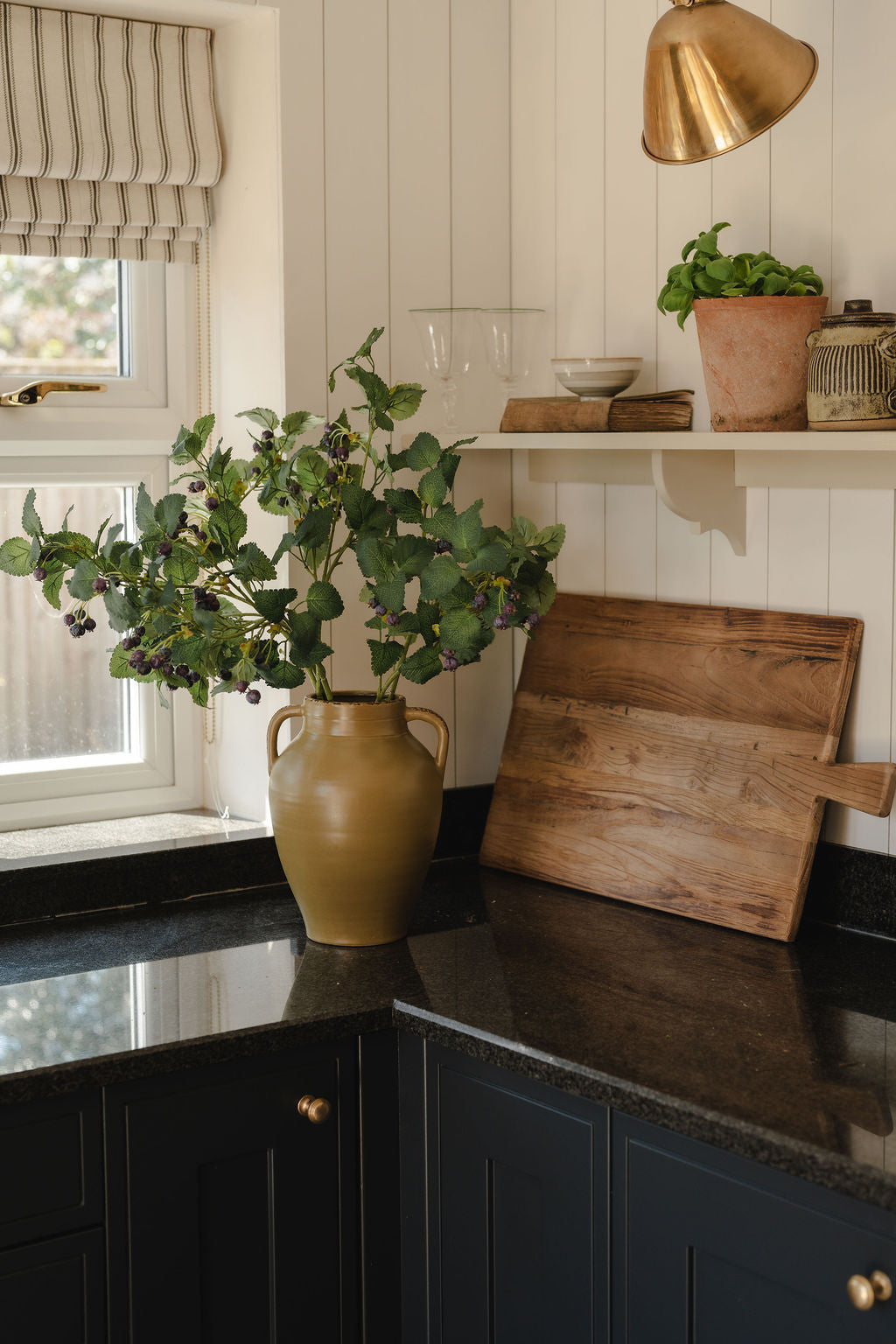 Olive Green handled Urn