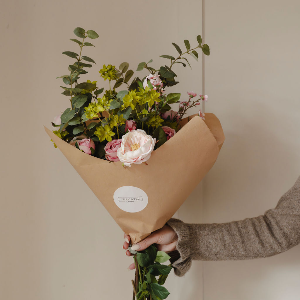 Luxury Pink Faux Rose Bouquet