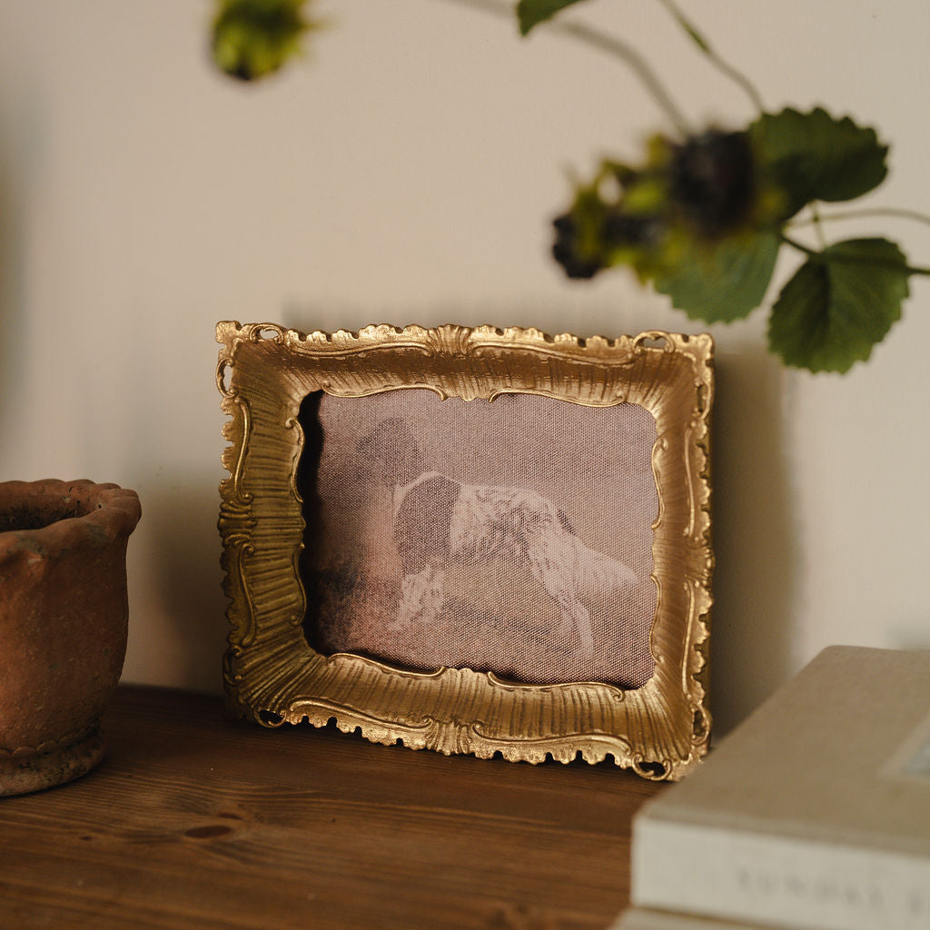 Vintage Spaniel Print in Gold