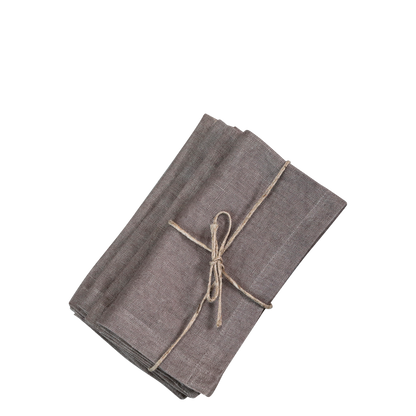 Set of 4 Linen Napkins Taupe