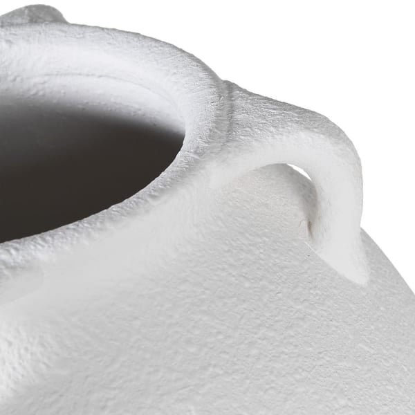 White terracotta vase with handles