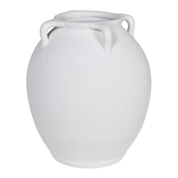 White terracotta vase with handles
