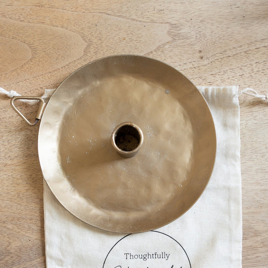 Forged Plate Candle Holder Medium