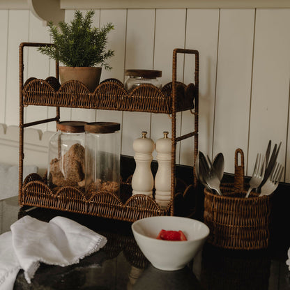Ashford Faux Rattan Tiered Shelves