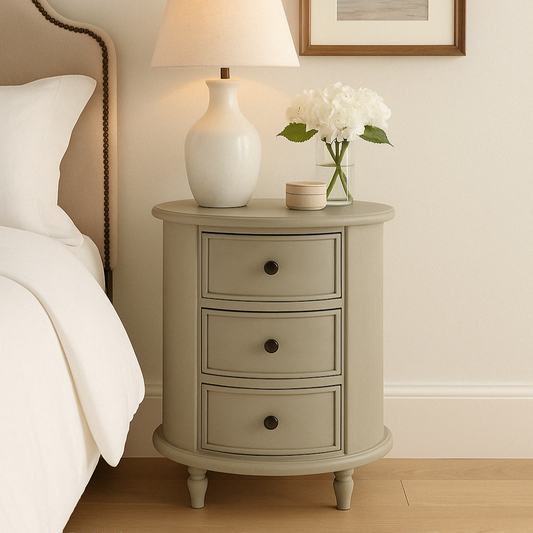 The Camden Collection 3 Drawer Round Side Table