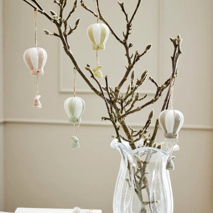 Set of 3 Ceramic Air Balloon Bunny