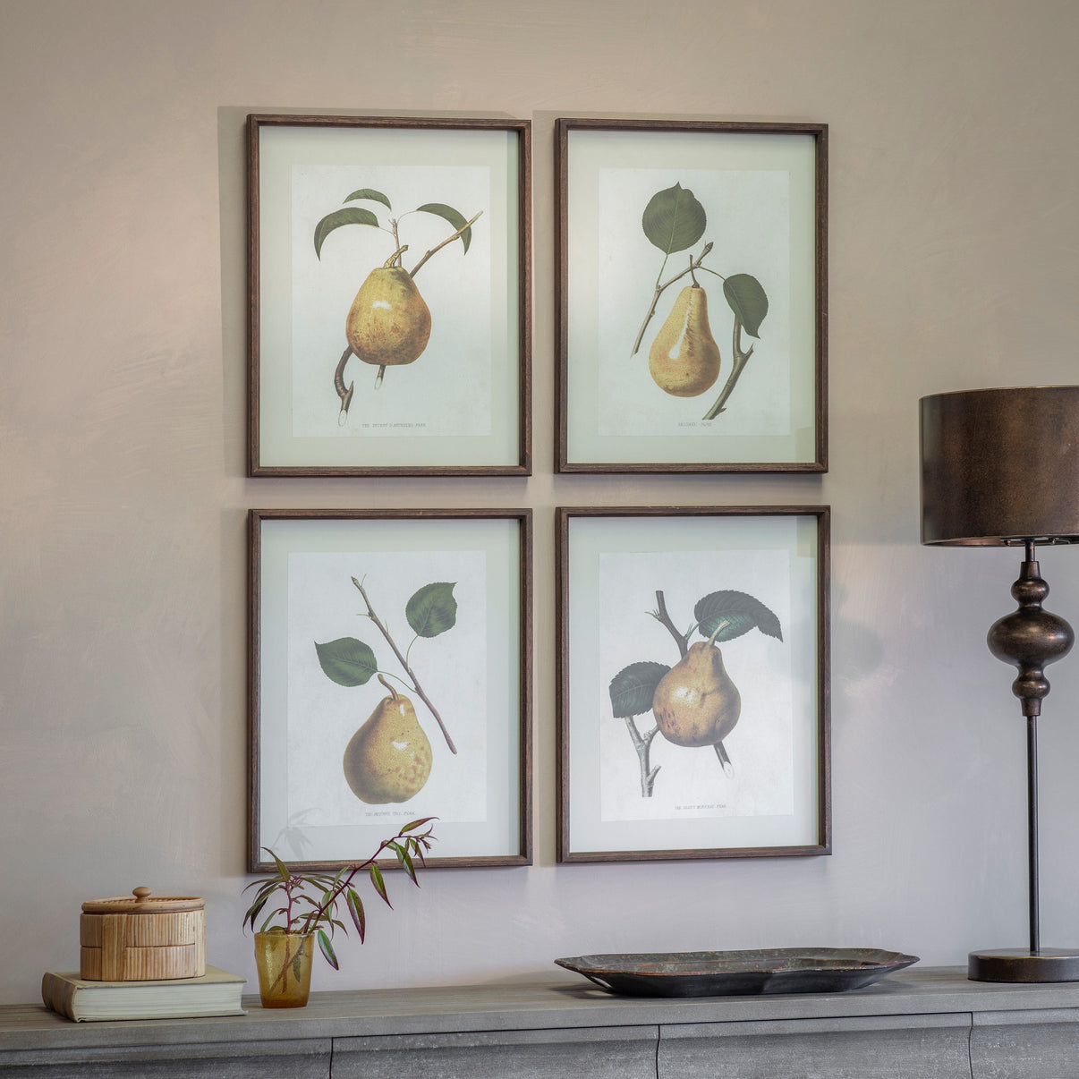 Set of 4 Pear Framed Prints