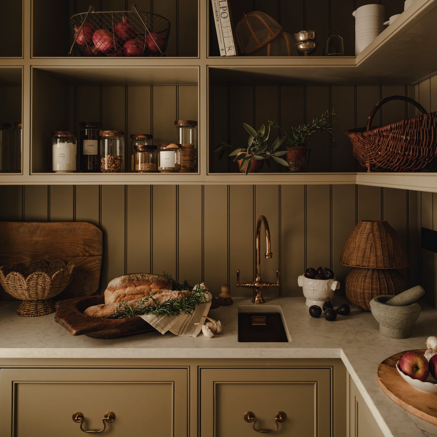 Small rattan table lamp