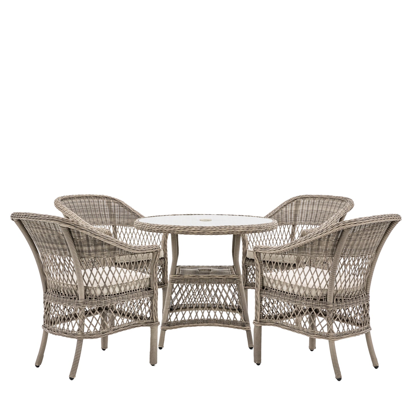 Stone rattan 4 seater garden dining set with glass topped table
Outdoor rattan dining table and four cushioned chairs in neutral stone
PE rattan patio dining set with showerproof seat cushions
Glass top garden dining table with storage shelf and parasol hole
Hand woven all weather rattan dining set for garden or patio
Neutral stone rattan outdoor dining chairs with soft cushions
Compact 4 seater patio dining set with rattan chairs
Stylish rattan garden furniture set for outdoor dining