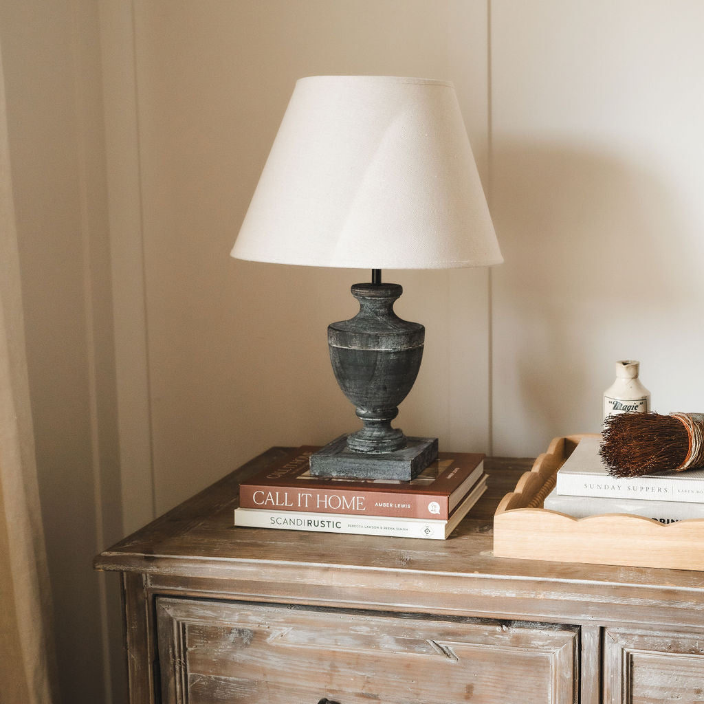 Incia Urn Wooden Table Lamp