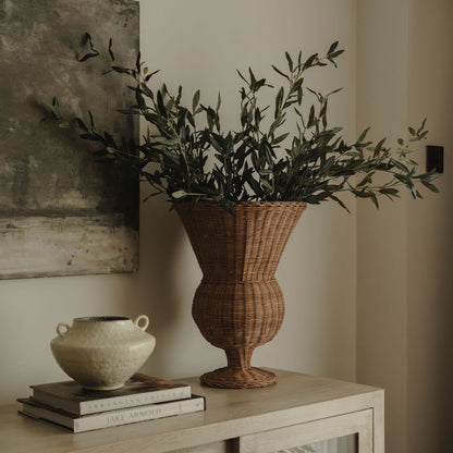 Rattan Urn & Olive Stem Bundle Worth $187 Bundle Price $150.00