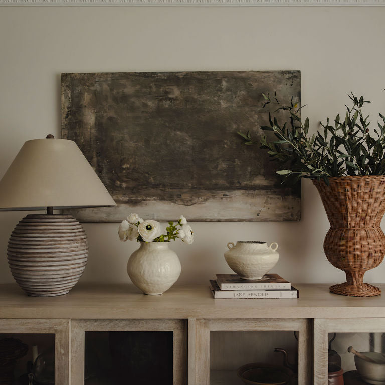 Rattan Urn & Olive Stem Bundle Worth $187 Bundle Price $150.00