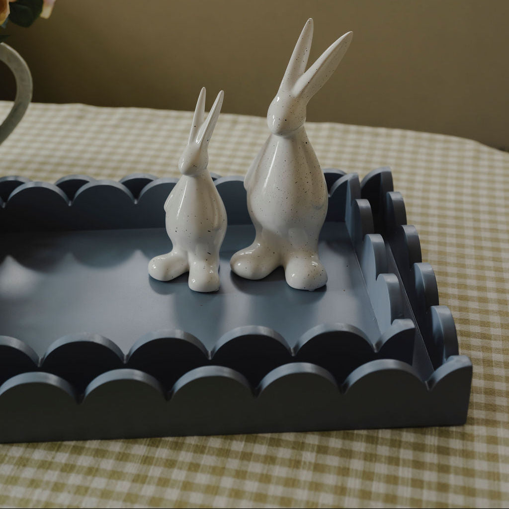 Azure Bloom Set of 2 Blue Petal Trays