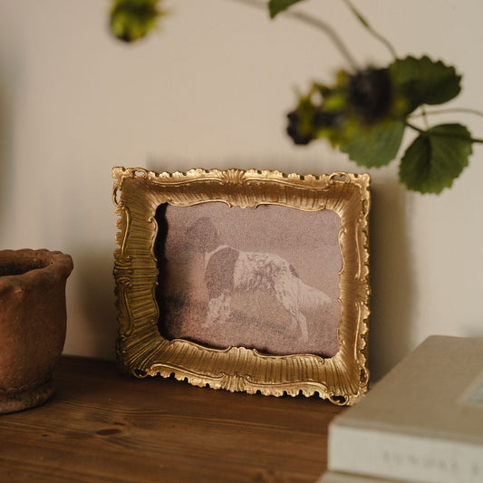Vintage Spaniel Print in Gold