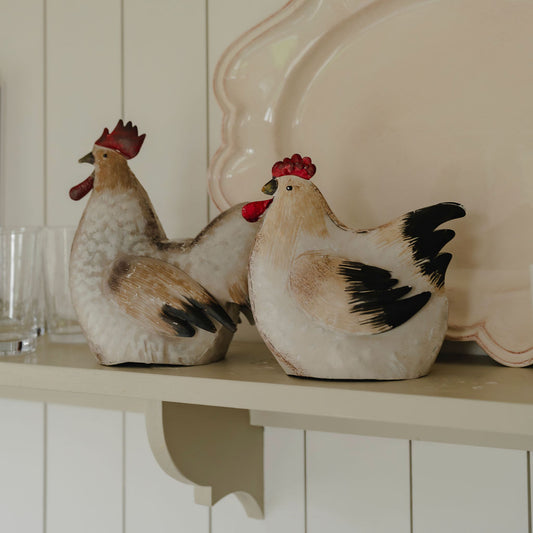 Rustic Metal Rooster and Hen