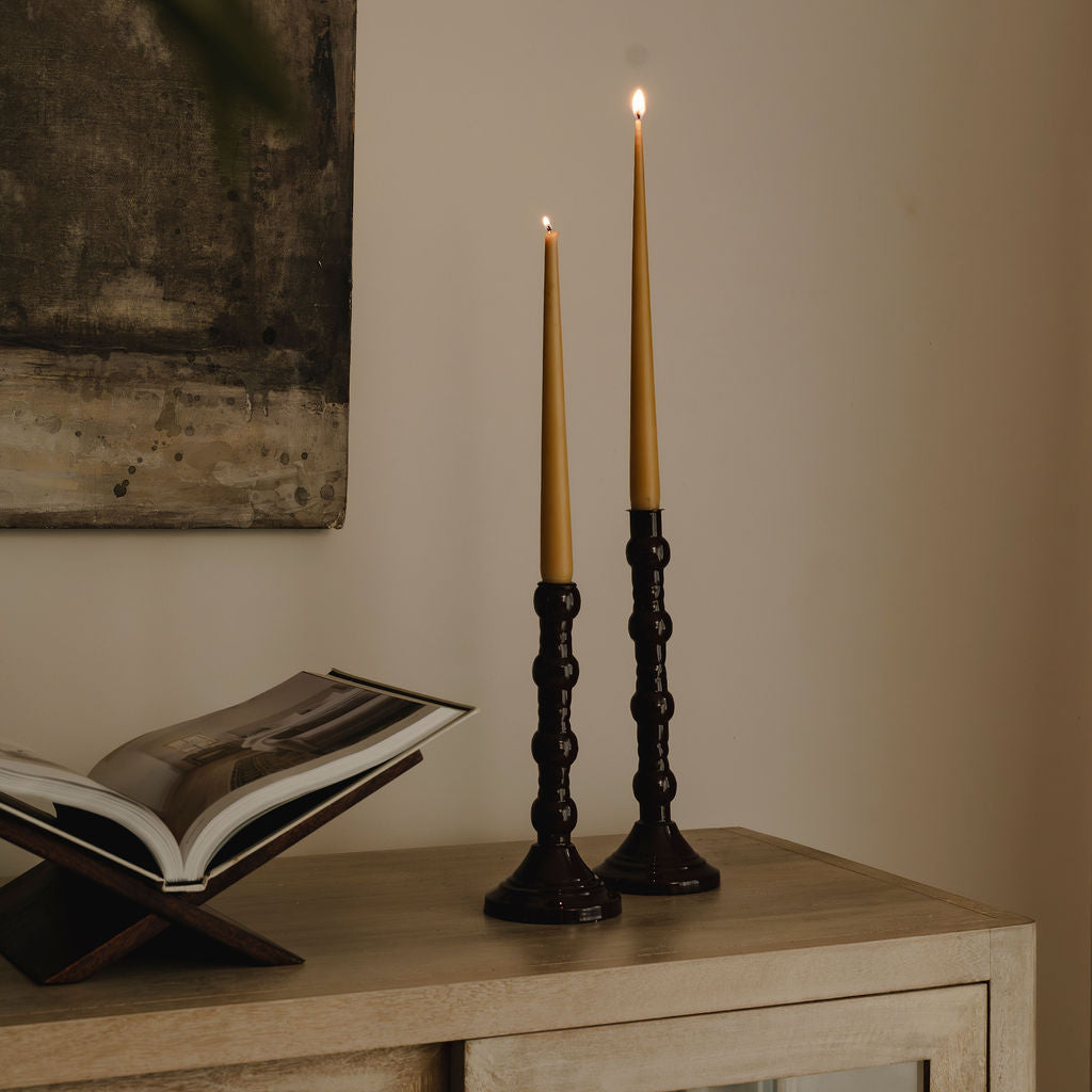 Mocha Metal Shaped Candlestick Holders