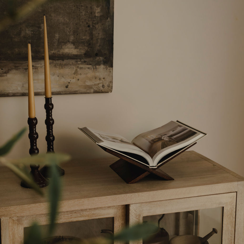 Wooden Open Book Stand