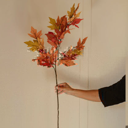 Autumn Mixed Foliage Branch – Rich Orange, Brown & Green, 110cm