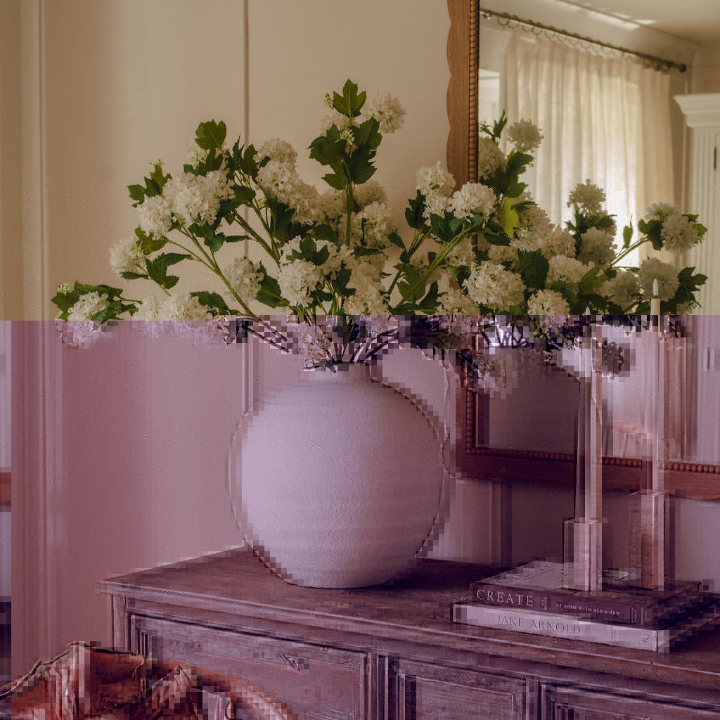 Faux White Snowball Viburnum