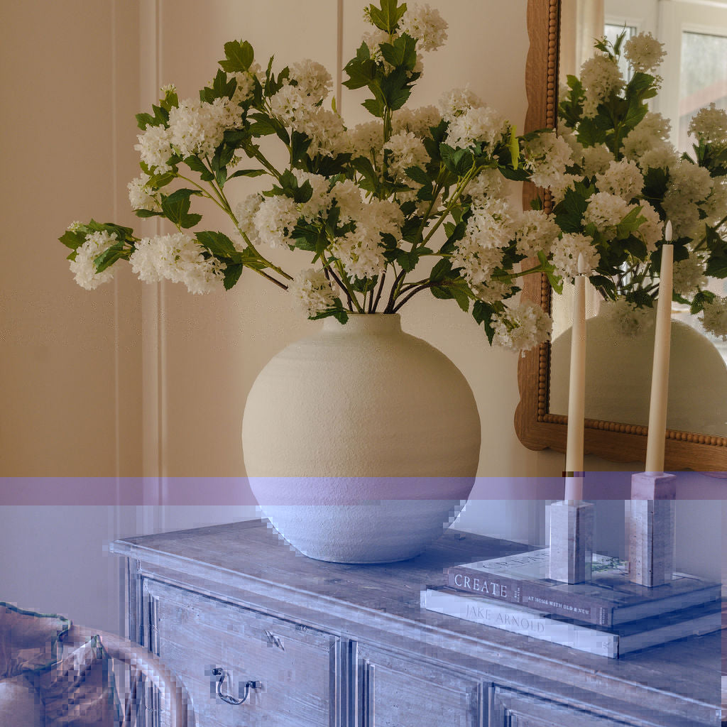 Faux White Snowball Viburnum