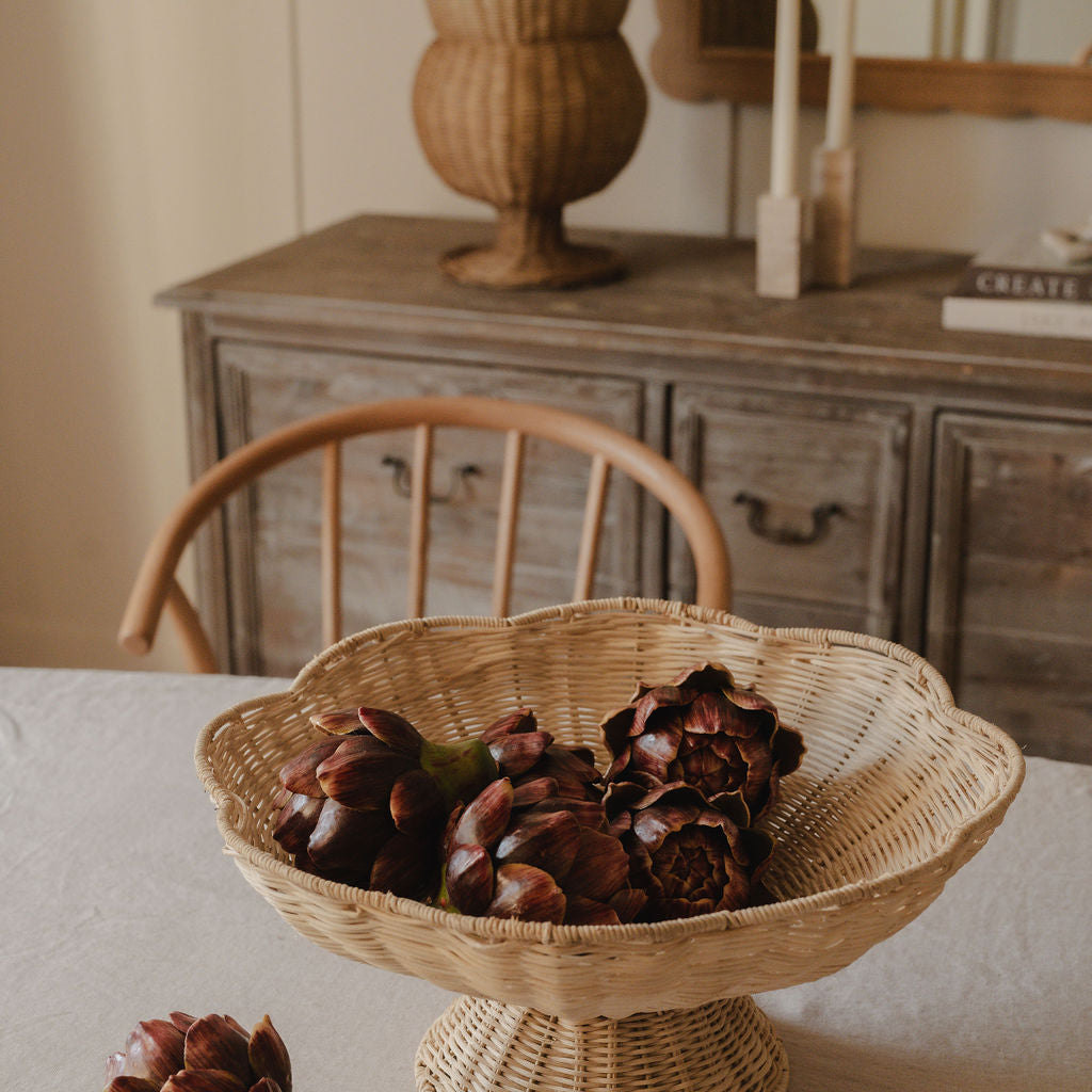 (Slight Seconds) Wicker Scalloped Fruit Bowl