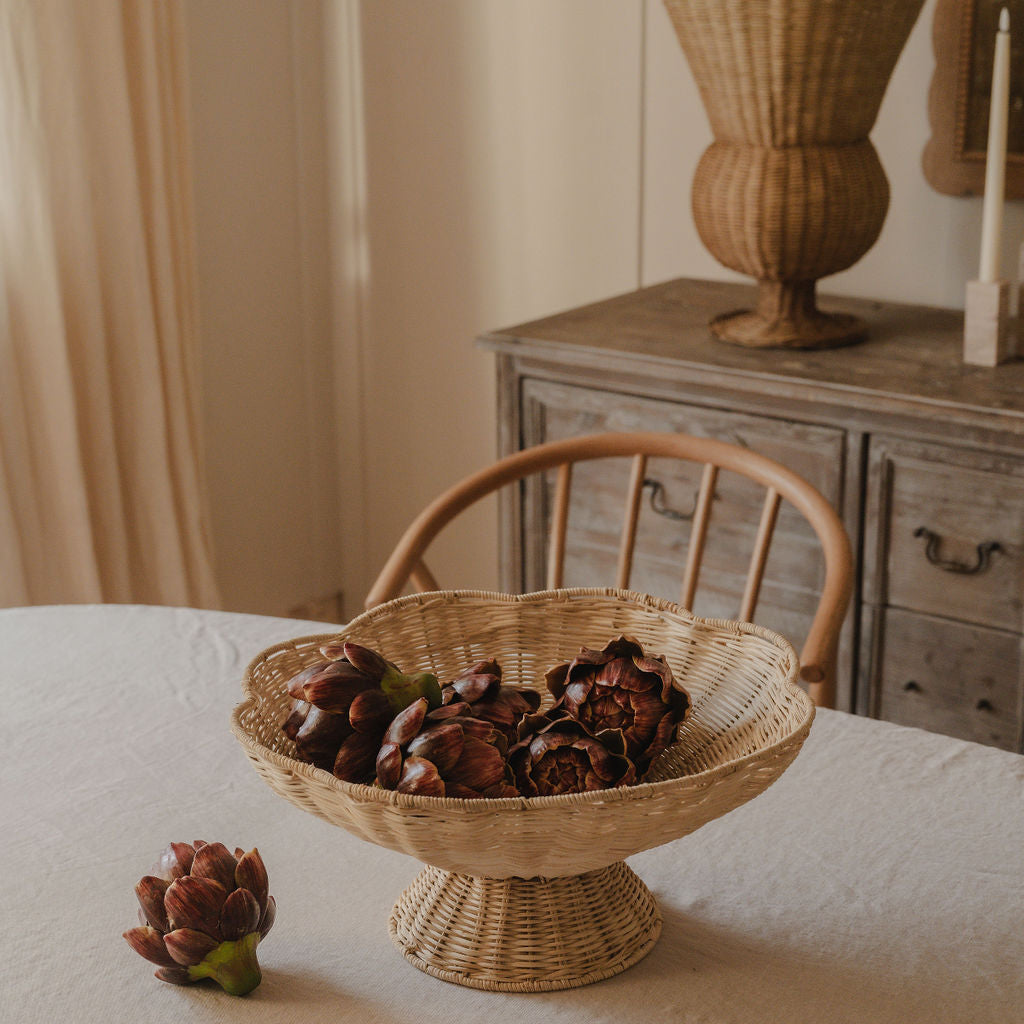(Slight Seconds) Wicker Scalloped Fruit Bowl