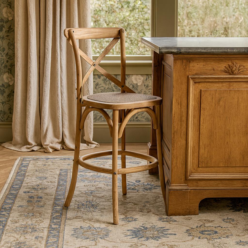 Set of 2 Natural Bistro Bar Stools